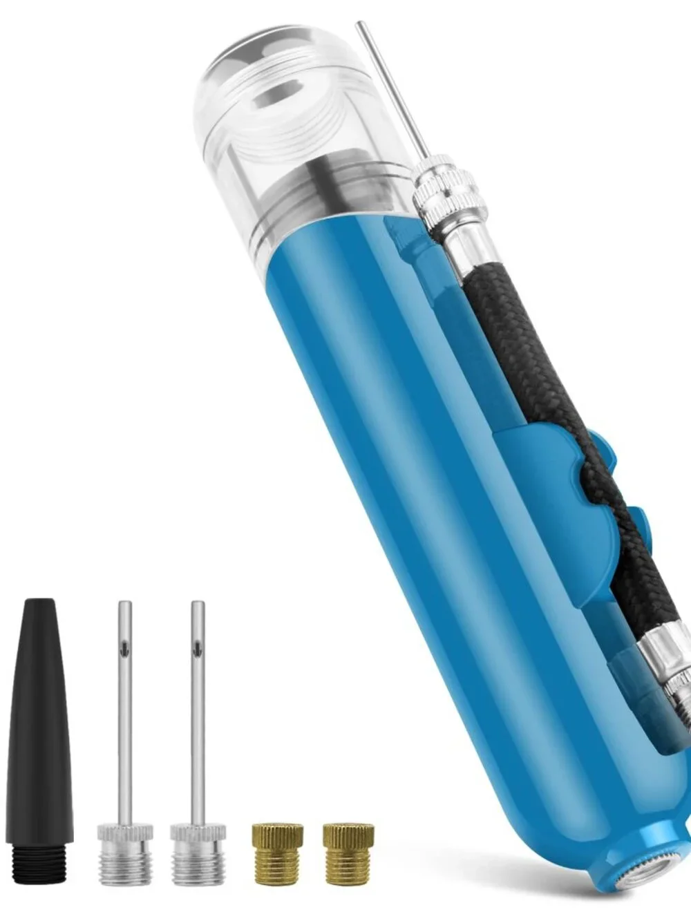 BROTOU Ball Pump, Dual Action Inflate Air Pump with 3 Needles and 2 Nozzles for